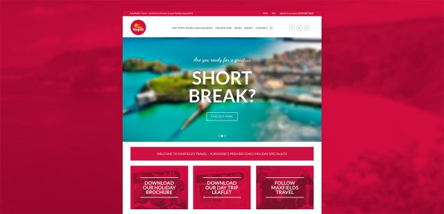 Maxfields Travel website design and build