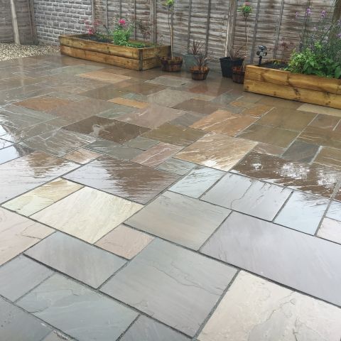 Natural stone paving
