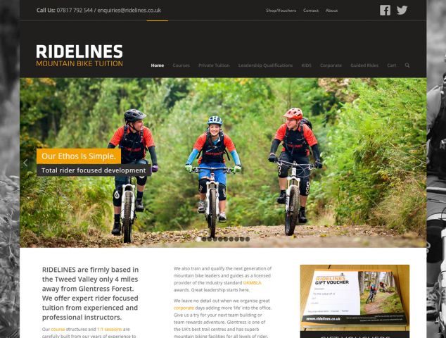 Rideline Mountain Bike Tuition Website Design