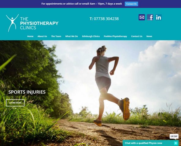 The Physiotherapy Clinics Edinburgh Website Design