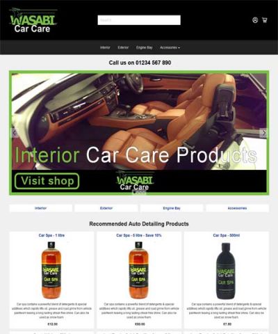 Ecommerce website for Wasabi Car Care in Tonbridge