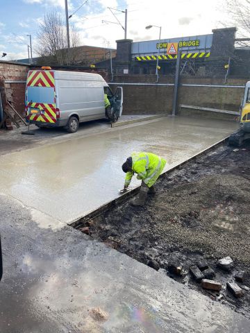 Concrete slab for commercial and industrial use.