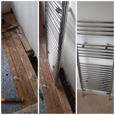 Towel radiator installation