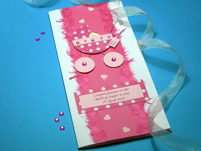Special Delivery - Girl - Handmade New Baby Card
