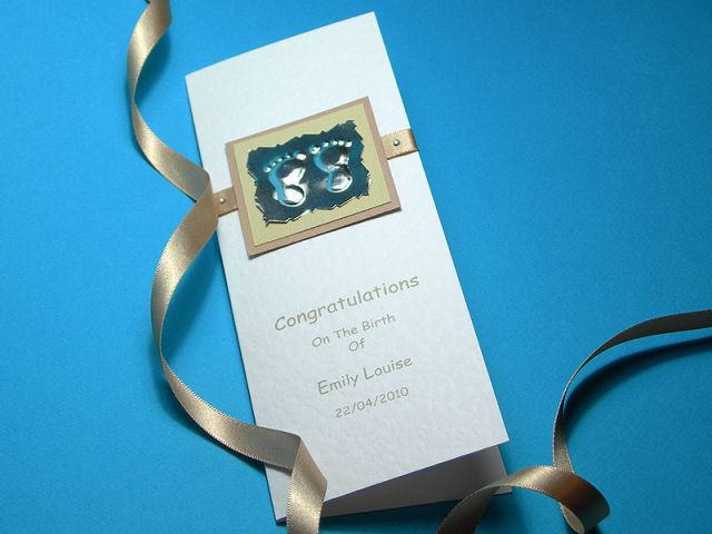 Tiny toes - Boy - Handmade New Baby Card