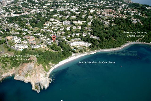 Ariel View Meadfoot Beach Town Centre